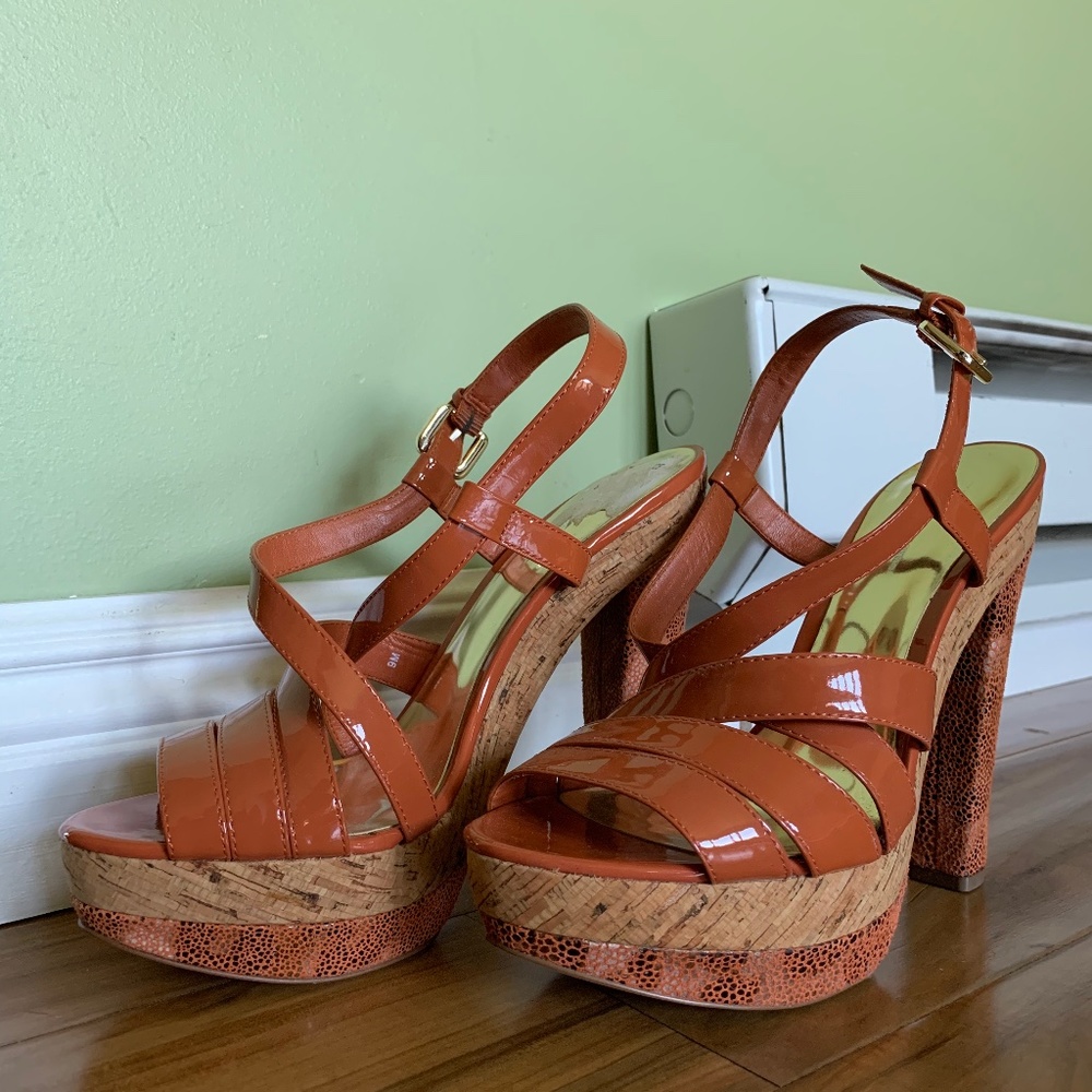 Orange Strappy Heels